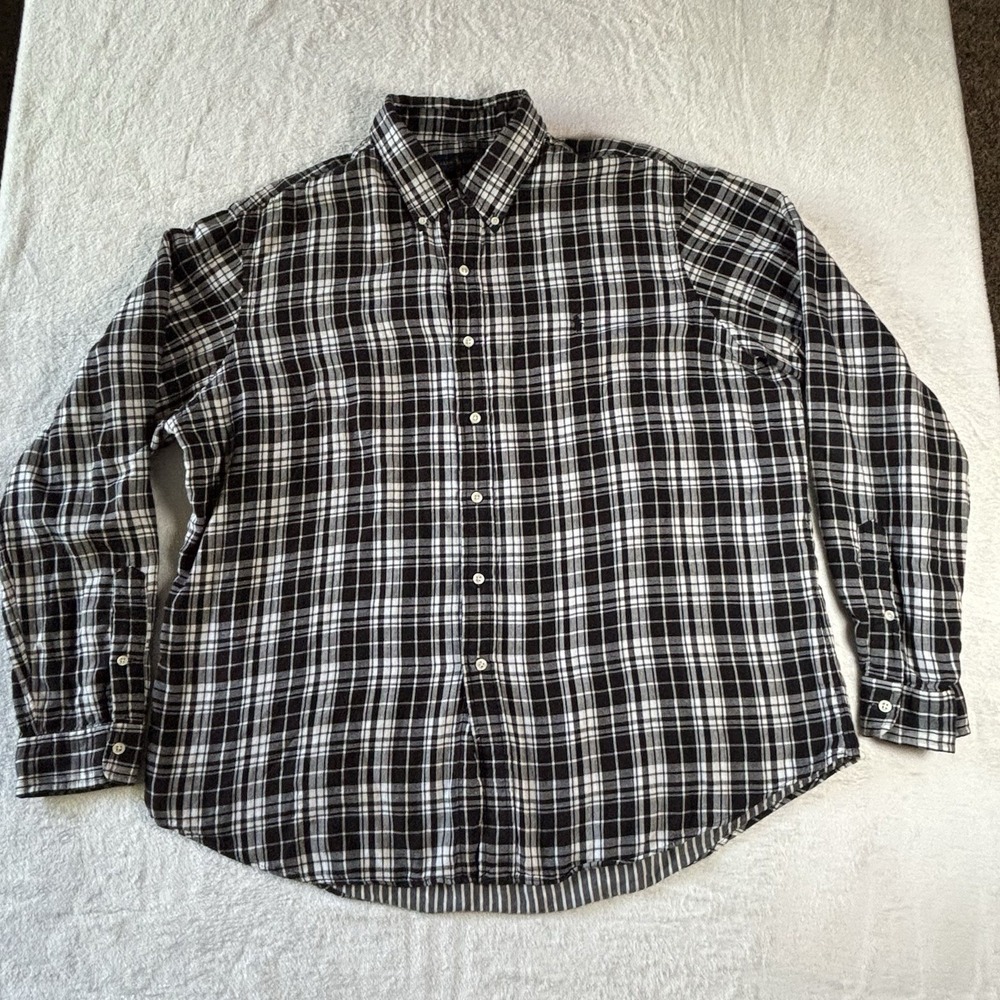 polo ralph lauren button down shirt Size XXL Plaid  Double Faced Long Sleeves